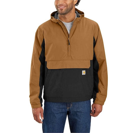 Carhartt Rain Defender Loose Fit Lightweight Packable Anorak, Carhartt Brown/Black, Medium, REG 105749-B47MREG